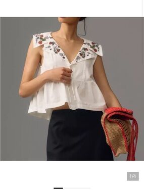 Maeve Babydoll Strawberry Blouse